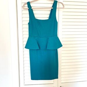 Alice + Olivia Teal Peplum Mini Dress
